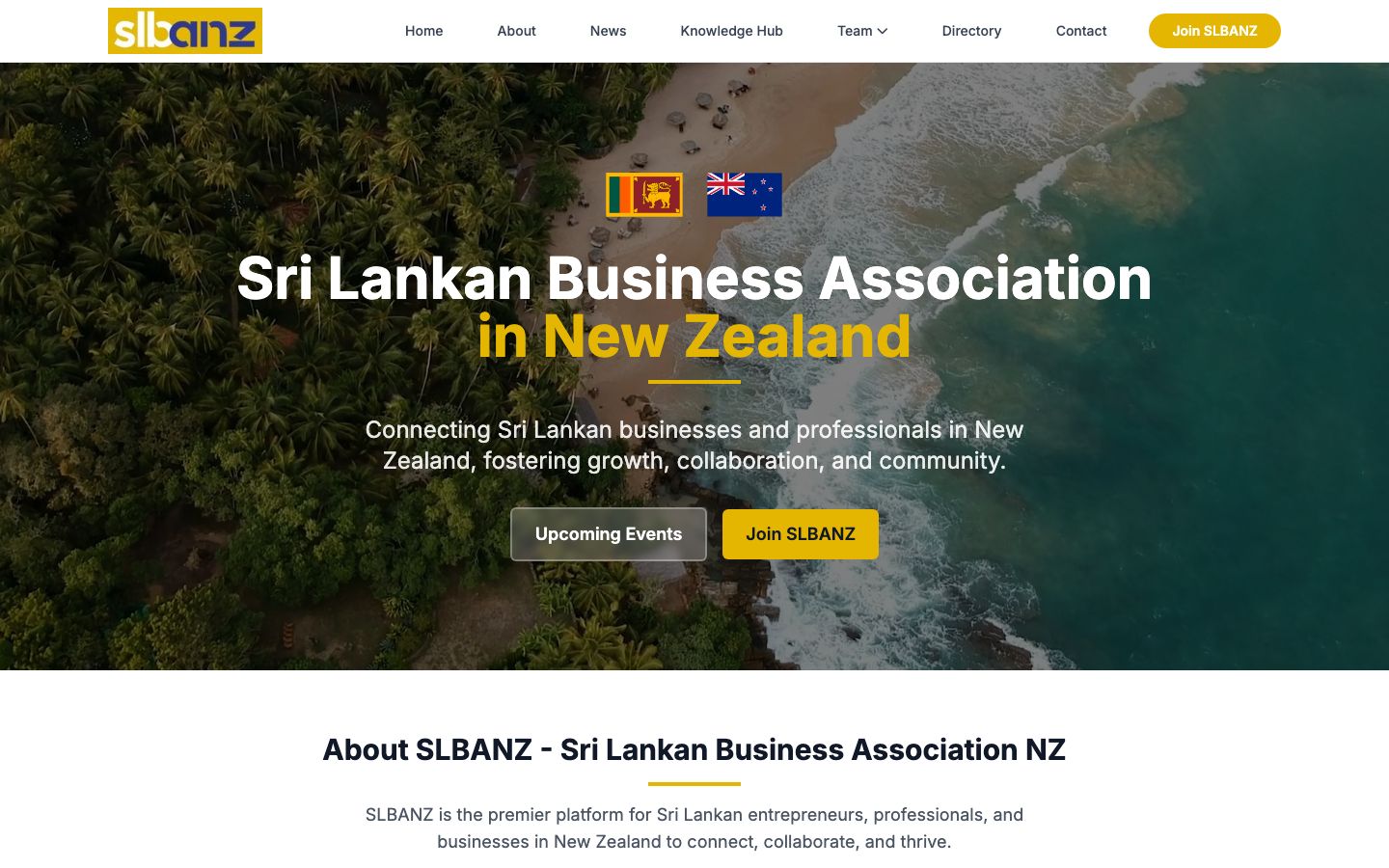 SLBANZ website screenshot
