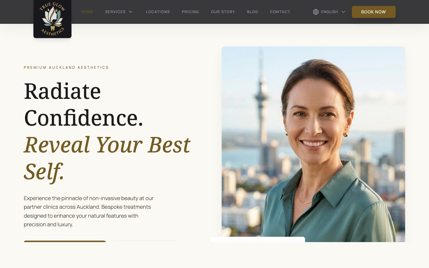 TrueGlow website screenshot